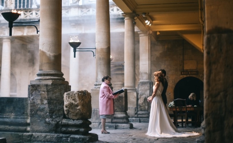 Couple get married at The Roman Baths